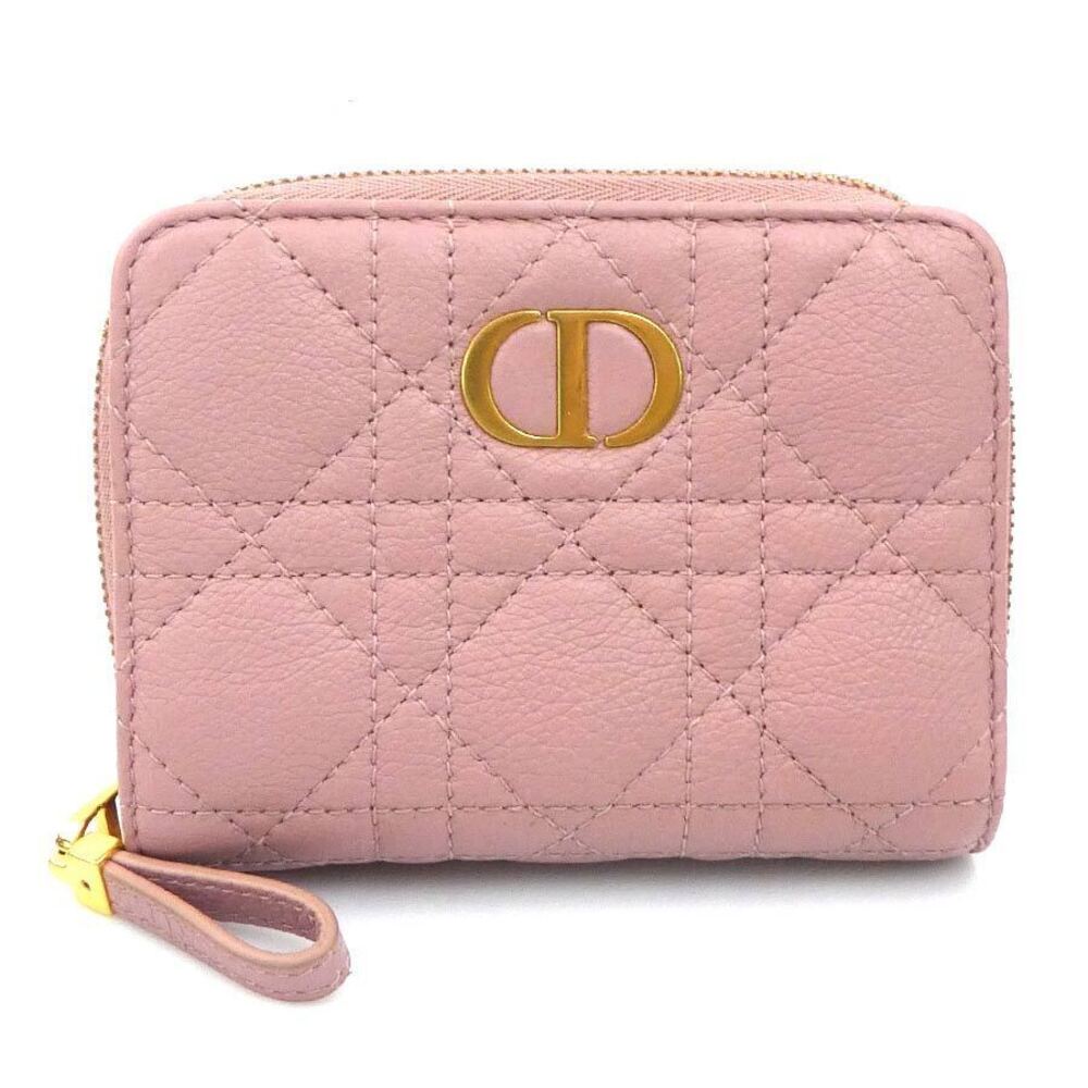 Christian Dior Bifold Wallet Caro Lambskin Pink